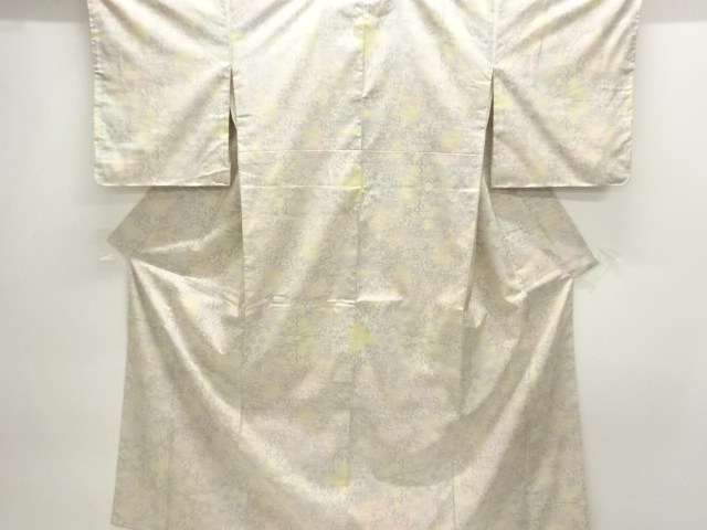 JAPANESE KIMONO / OSHIMA TSUMUGI / UNUSED / WOVEN FLOWER CLASSICAL PATTERN / 5MARUKI